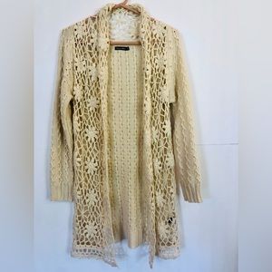 Venice Blue Open Front Crochet Cardigan XXL